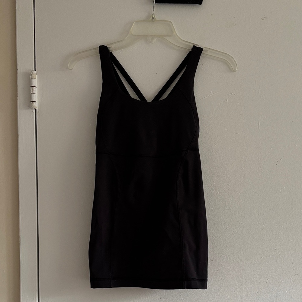 1 Lululemon black tank with shelf bra